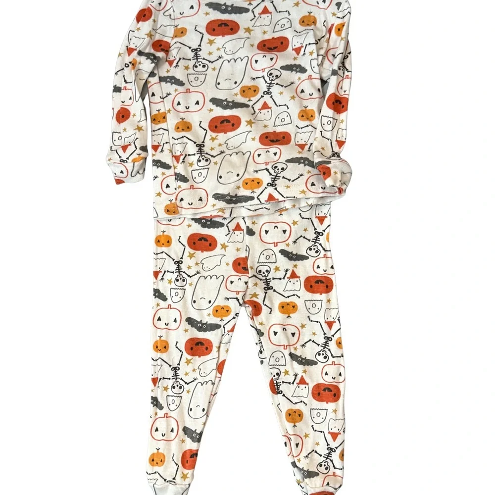 Chick Pea Halloween Pajama Set‎ - Orange, Black, White